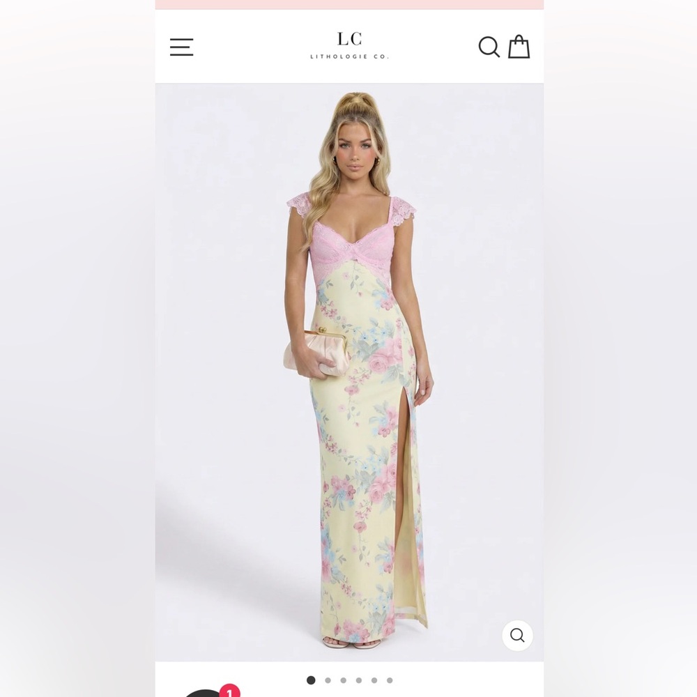 Yellow/Pink Floral Maxi Sundress